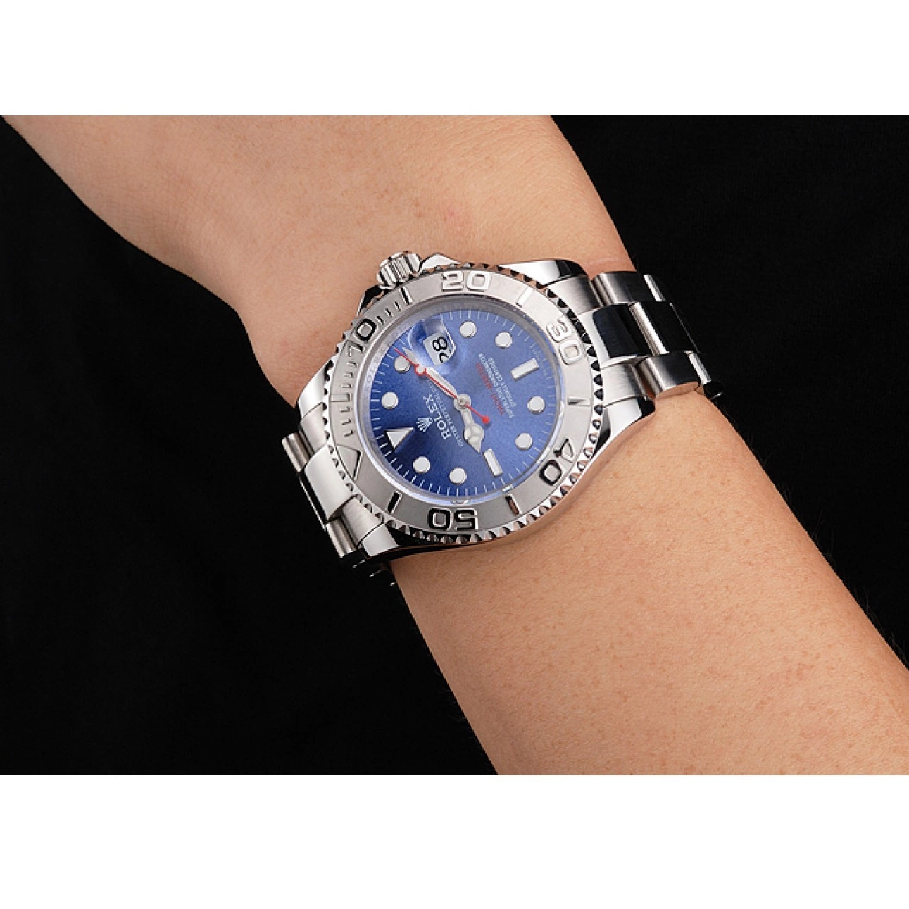 Good Copy Rolex Watches Rolex Stainless Dial Bracelet Case Swiss And Steel Blue Yacht-Master 0804